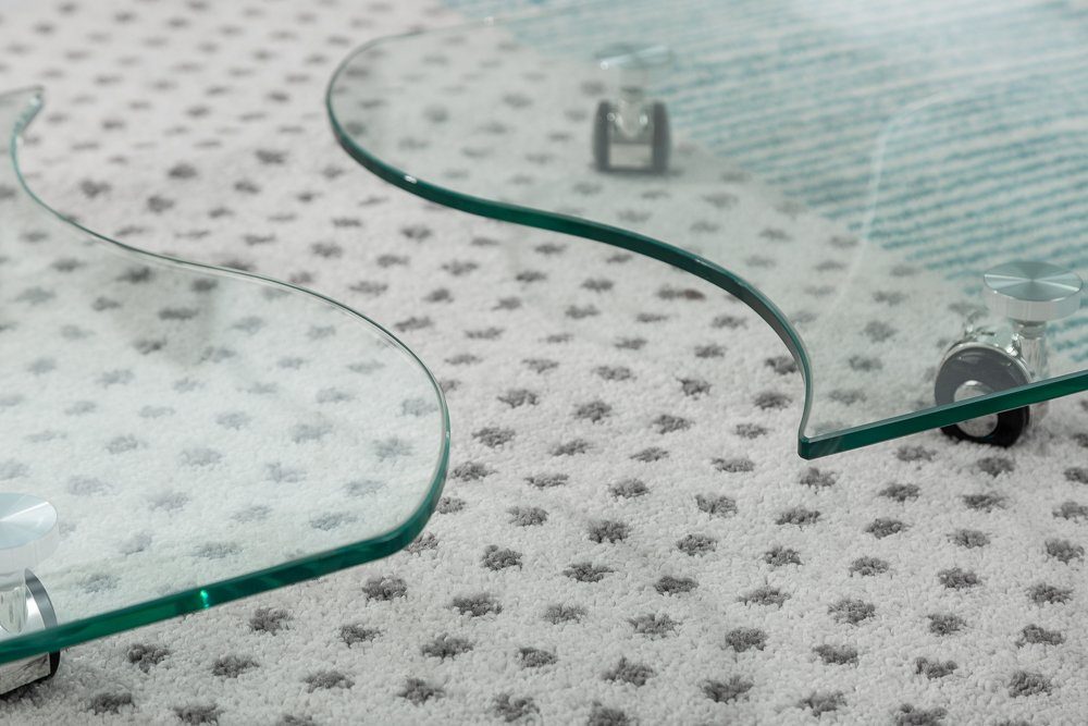 riess-ambiente Couchtisch FANTOME 90cm transparent, Wohnzimmer · Glas · rund · auf Rollen · Modern Design