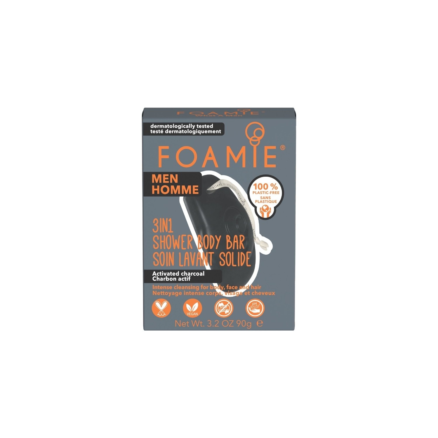 FOAMIE 3 w 1 – stały płyn do mycia twarzy – What A Man