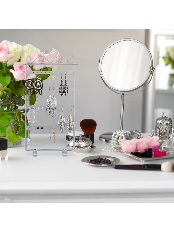 relaxdays Ohrringhalter in Silber - (B)16,5 x (H)30,5 x (T)6,5 cm günstig kaufen onesize