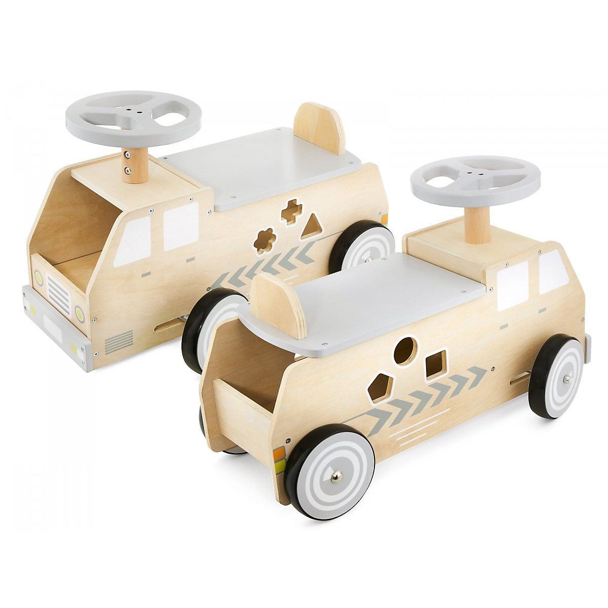 Aufsitzauto aus Holz Rutschauto mit Aufbewahrungsfach