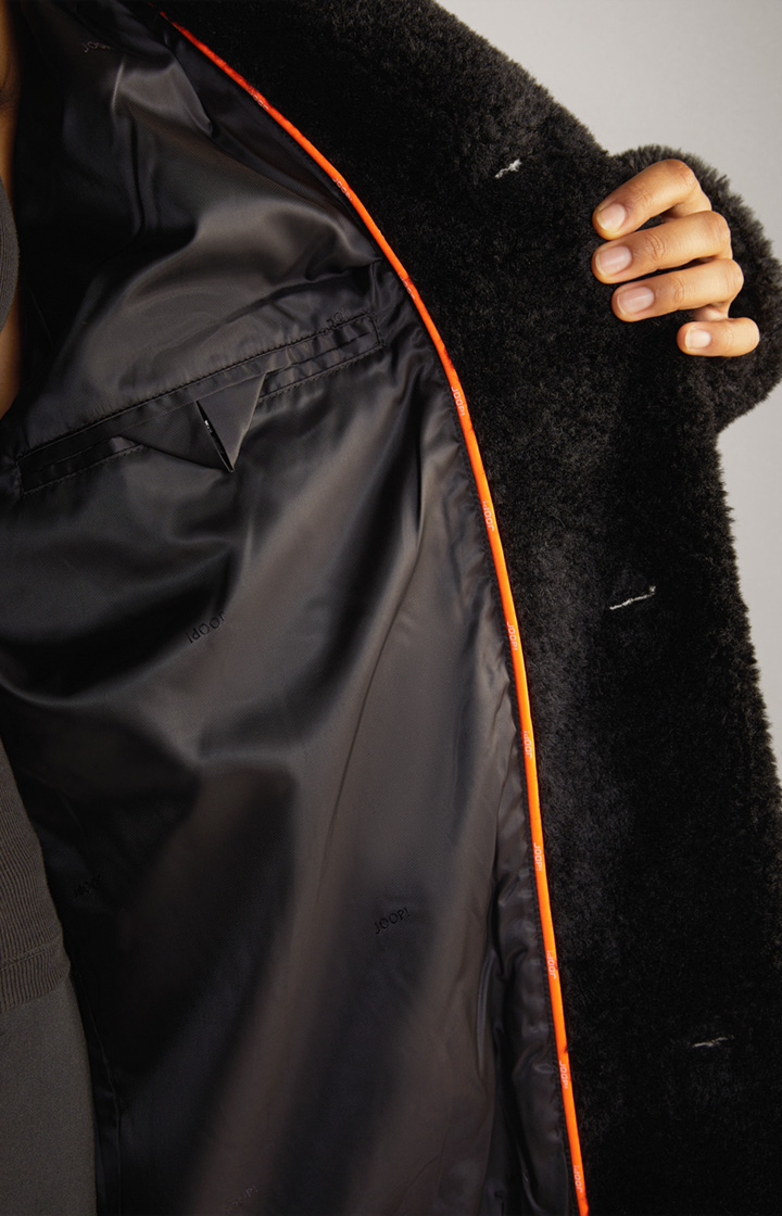 Unisex-Teddyfellmantel in Schwarz