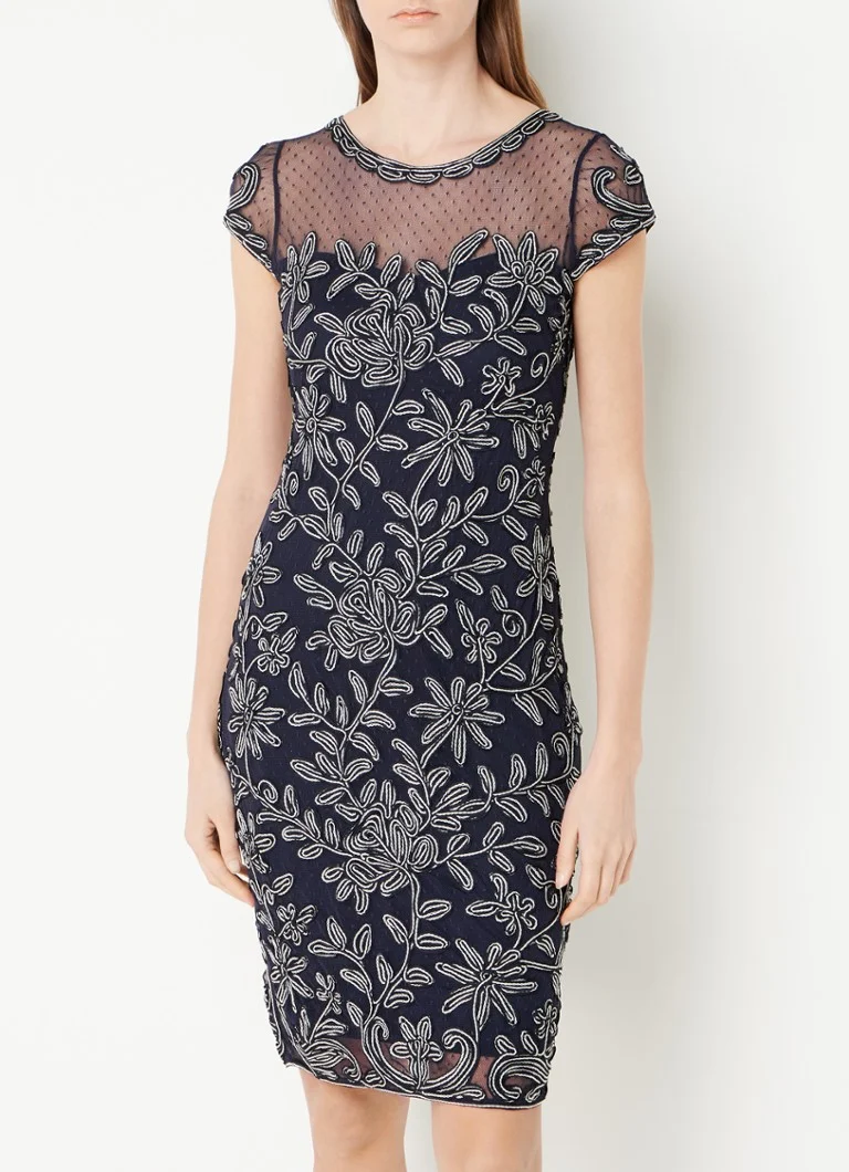 Vestido Zila de Phase Eight con lazos, azul marino/marfil