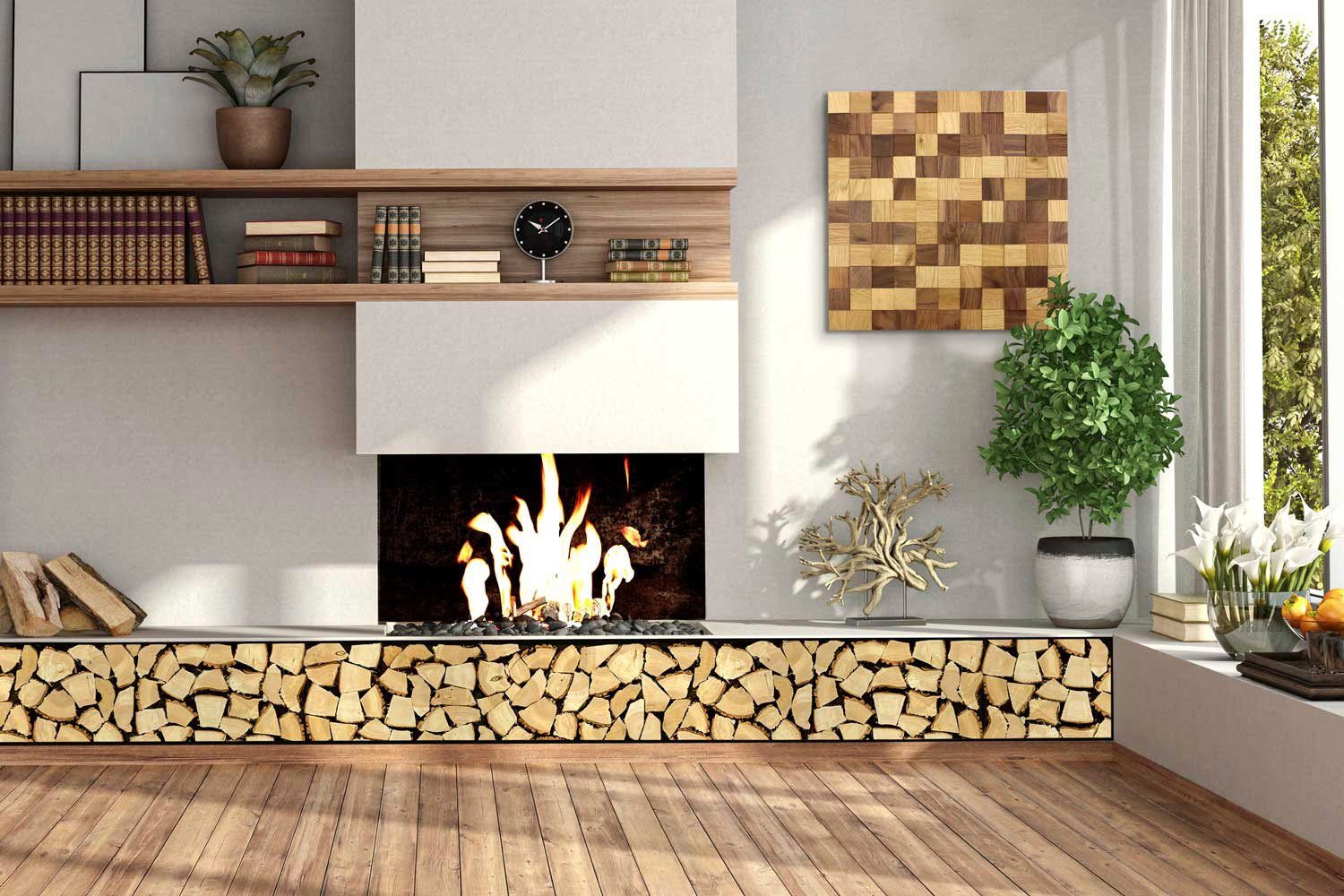 Wodewa Wandpaneel Kaminholz-Board large, BxL: 50x50 cm, 0,25 qm