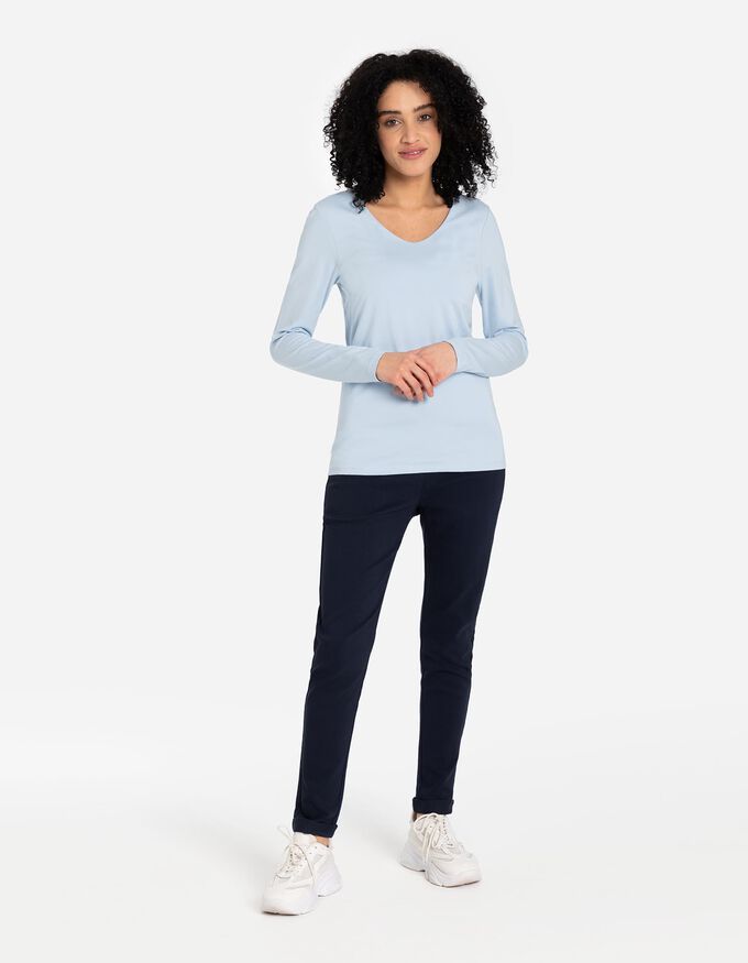 Langarmshirt - V-Ausschnitt