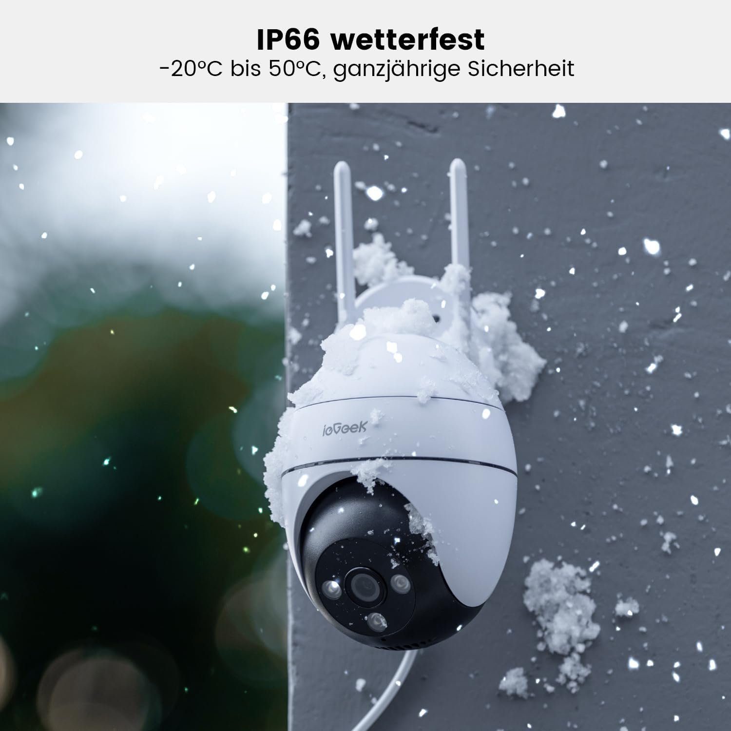 ieGeek 5MP 2K Überwachungskamera Aussen WLAN, PTZ Outdoor IP Kamera Überwachungskamera (Aussen, Außen, Außenbereic, Innenbereich, WLAN Dome Kameramit 15M Farbiger Nachsicht, Plug-in Wifi-Uberwachungskameras, Mit Alexa, Humanoide Erkennung, Amazon Ech