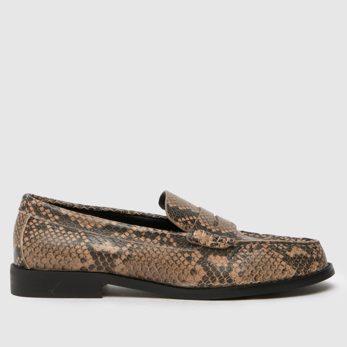 Schuh Lillian bőr penny loafer lapos talpú cipő fekete és barna színben