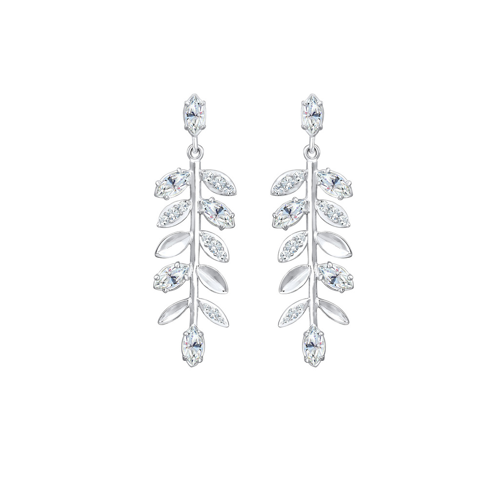 Elli PREMIUM Elli PREMIUM Boucles d'Oreilles Symbole de la feuille des dames avec des cristaux Boucles d'oreilles