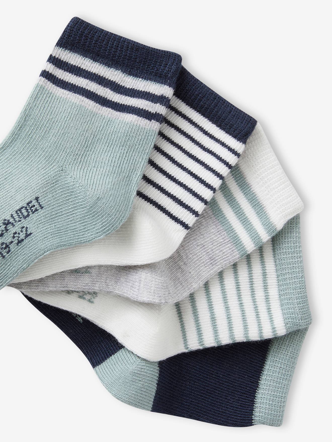 Vertbaudet 5er-Pack Jungen Baby Socken BASIC Oeko-Tex - graublau