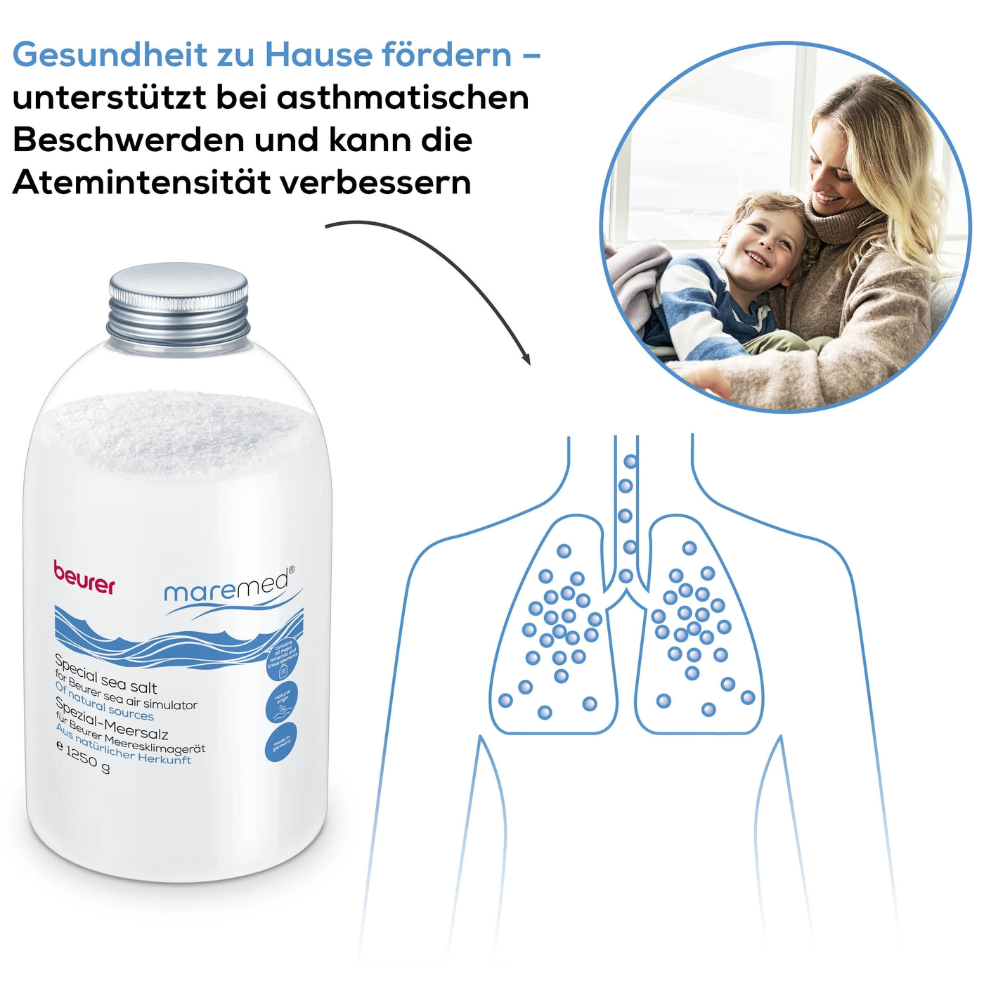 maremed® Spezial-Meersalz inkl. Messbecher-Spezial-Meersalz aus natürlichen Salzen zur Anwendung mit dem maremed® MK 500