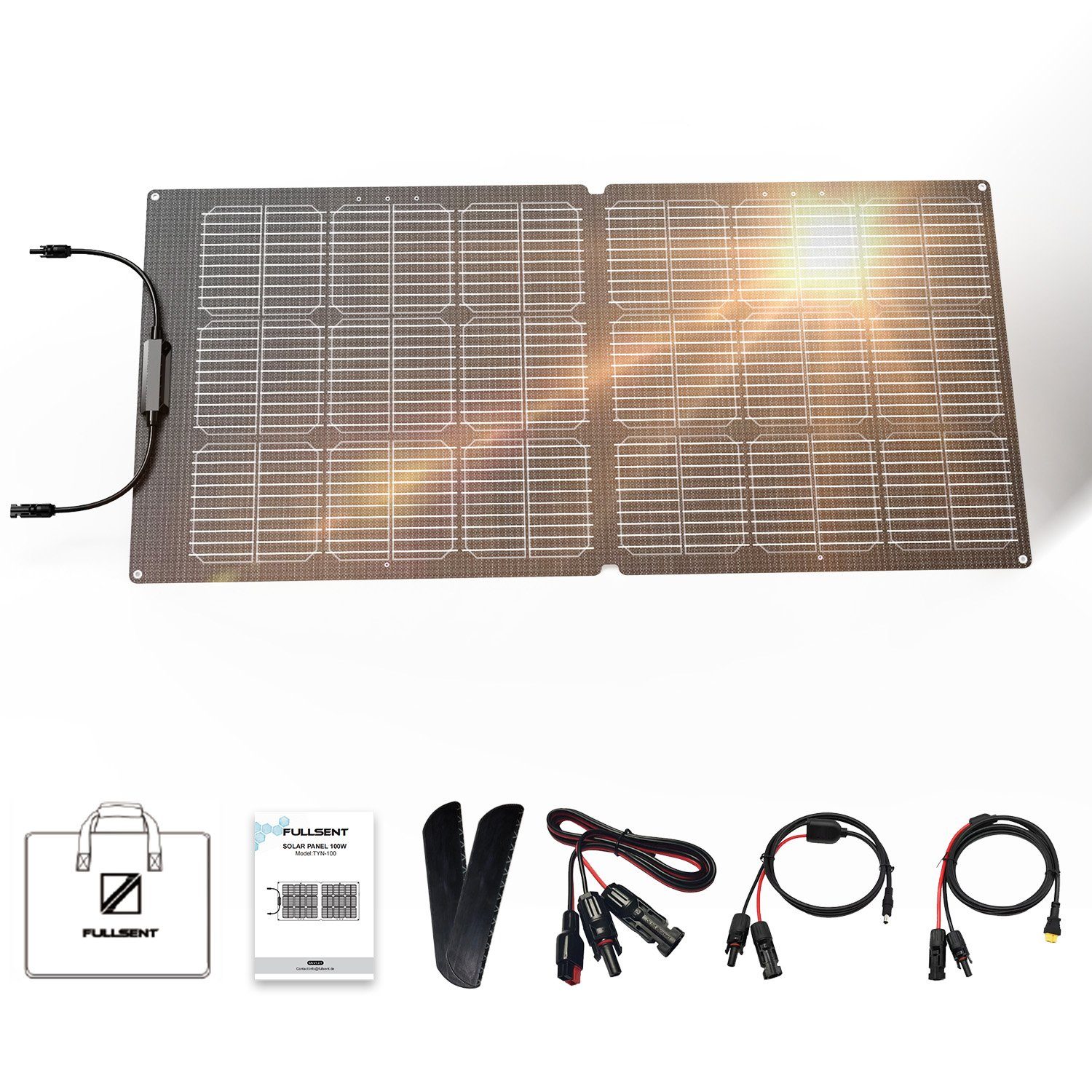 CITYSPORTS Solaranlage FULLSENT, Faltbares Solarmodul Solartasche 100/200W+Powerbank 1200W 1248WH