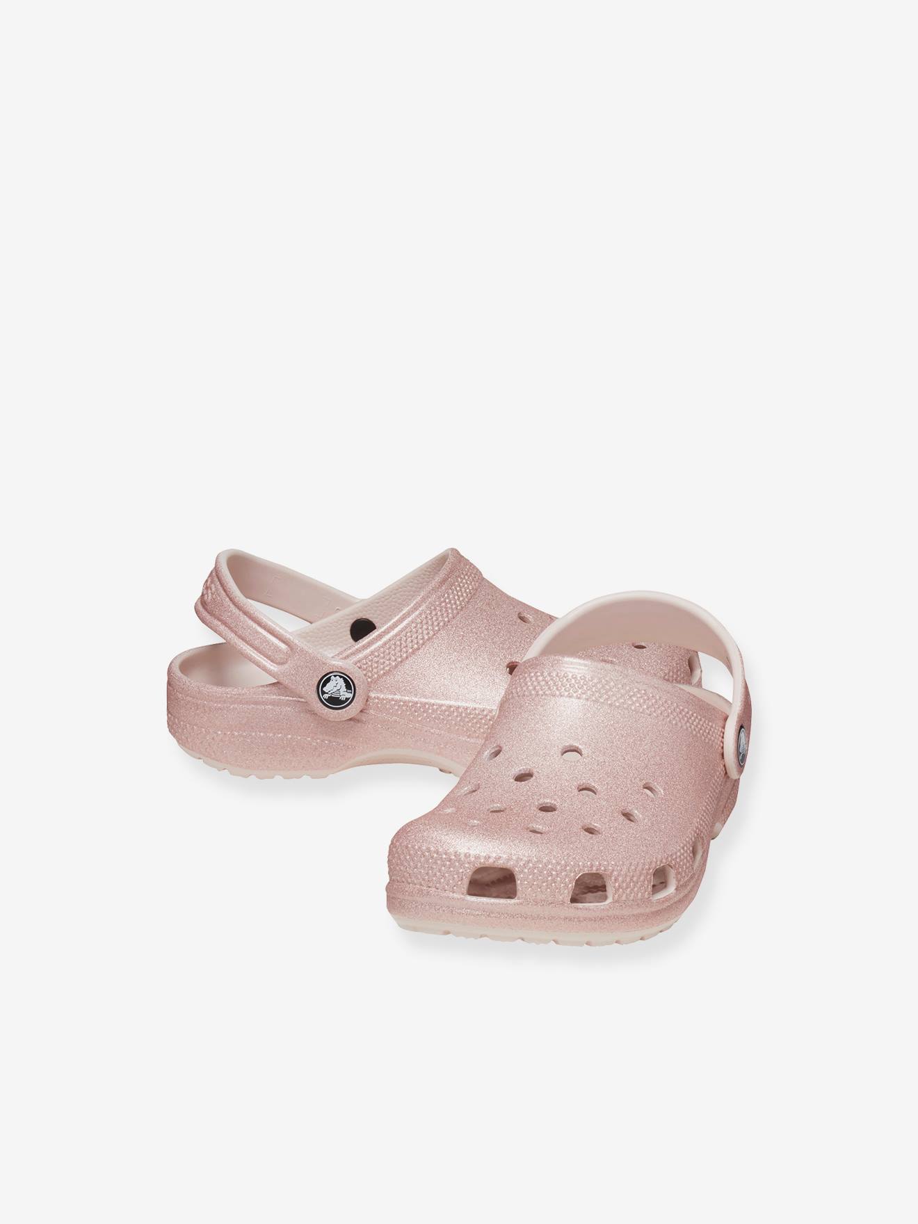 Crocs Baby Clogs 206992 Classic Glitter CROCS - rosa nude
