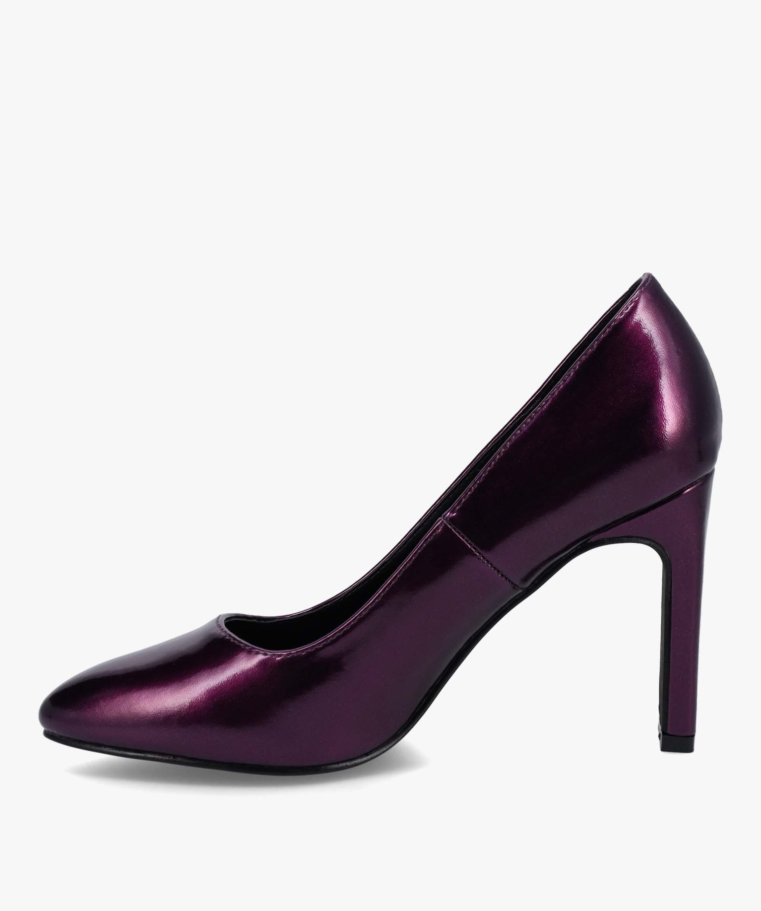 Escarpins femme à talon fin dessus uni métallisé violet | GEMO