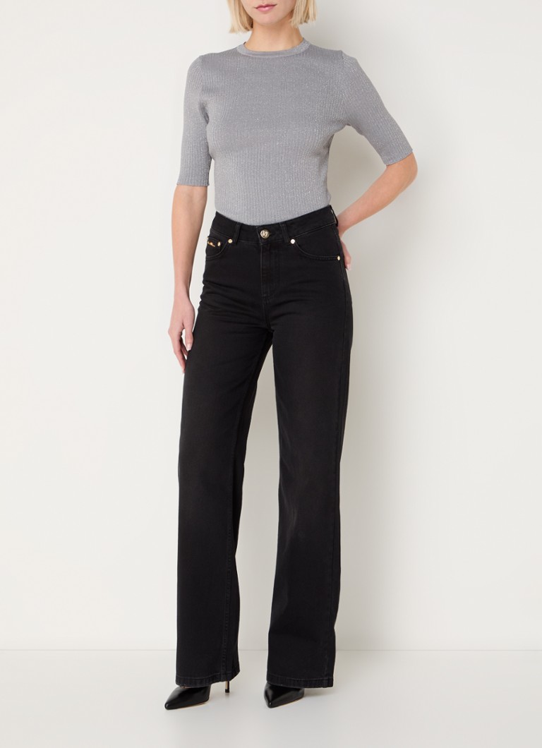 Jean NIKKIE Erode taille haute jambes larges, délavage coloré