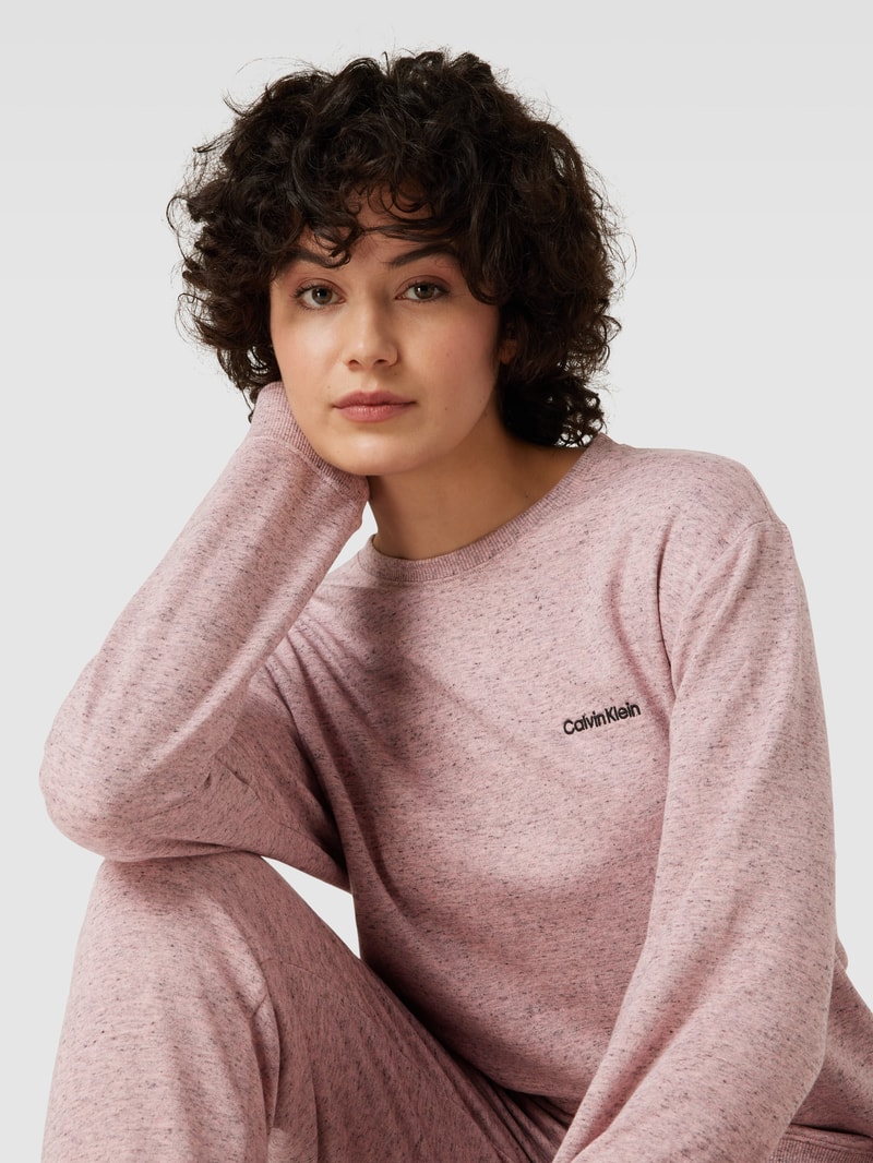 Sweatshirt mit Label-Stitching in flieder