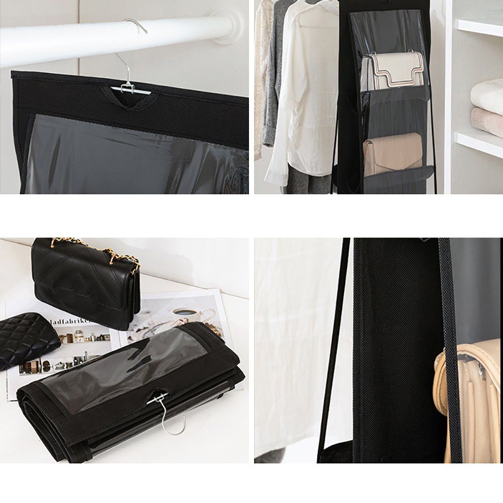 Wunderwelt Aufbewahrungstasche Hängend Handtaschen Aufbewahrung (Faltbar Taschenorganizer Hängende Hängeorganizer Taschen, 1-tlg., Mit 10 Fächer Taschenhalter für Schlafzimmer Kleiderschrank), Handtaschen Organizer Hängend