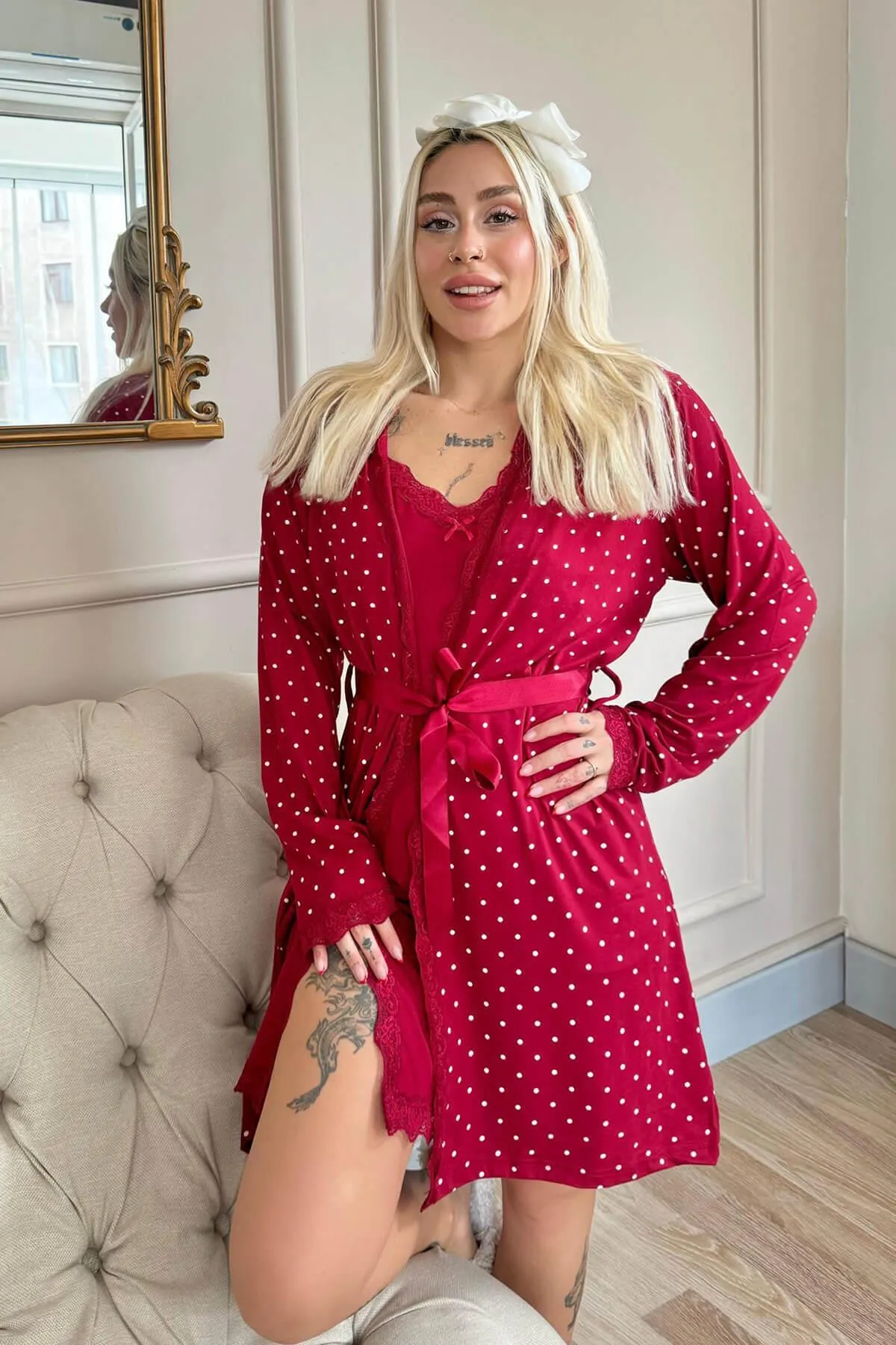 Pijamaevi  Pyjama set - Bordeaux - Muster