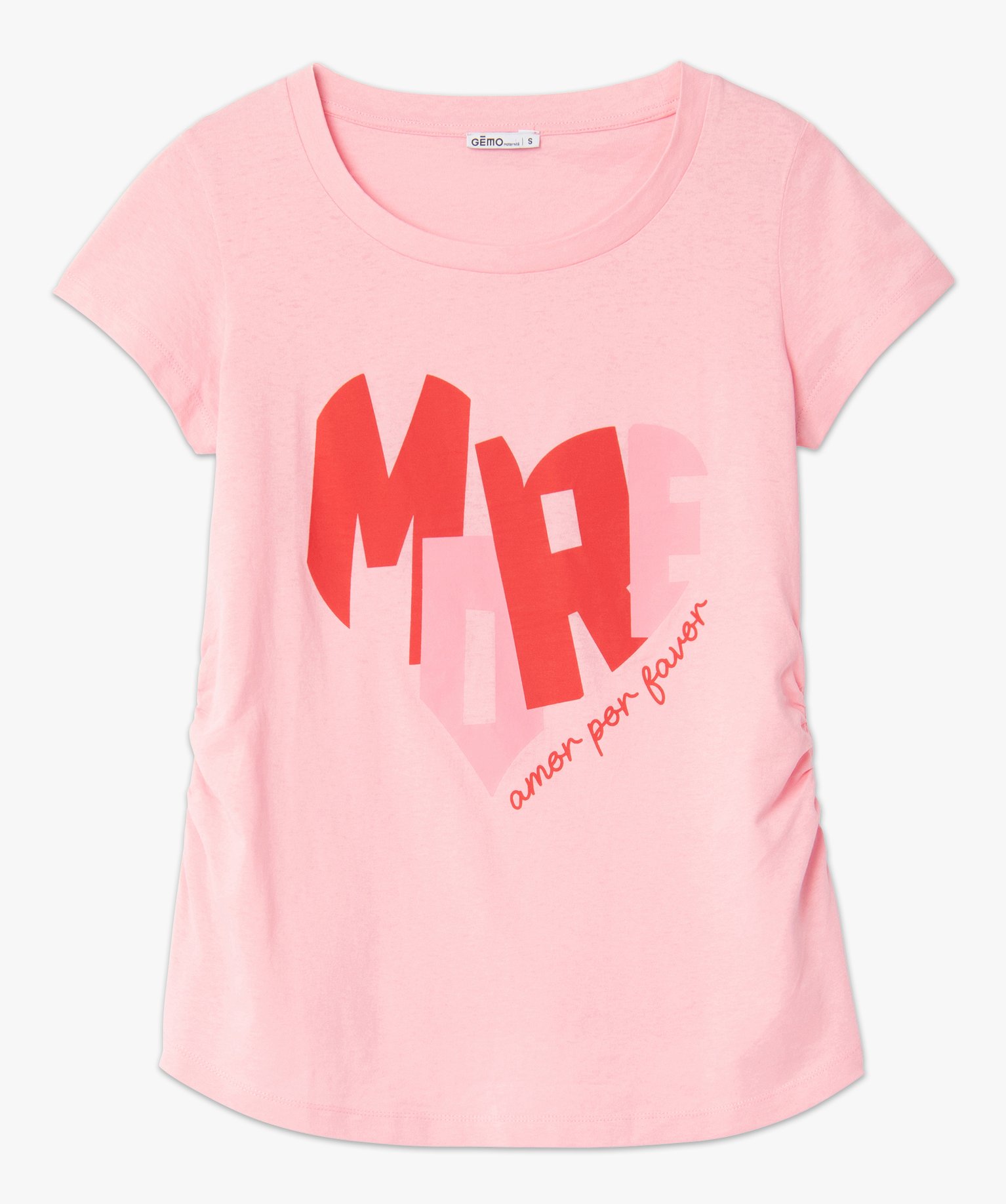 Tee-shirt de grossesse avec inscription en forme de cur blanc | GEMO