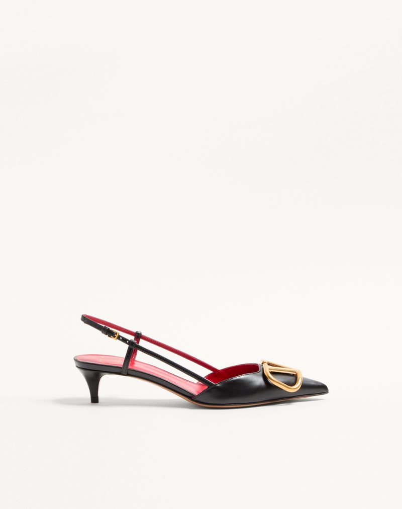 Óculos de sol VLogo Signature Slingback Décolleté em couro de bezerro, 40 mm