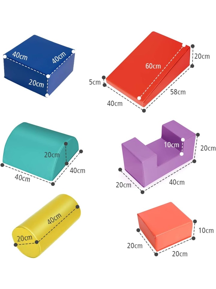 COSTWAY 6 Stk. Schaumstoffbausteine in Bunt günstig kaufen onesize