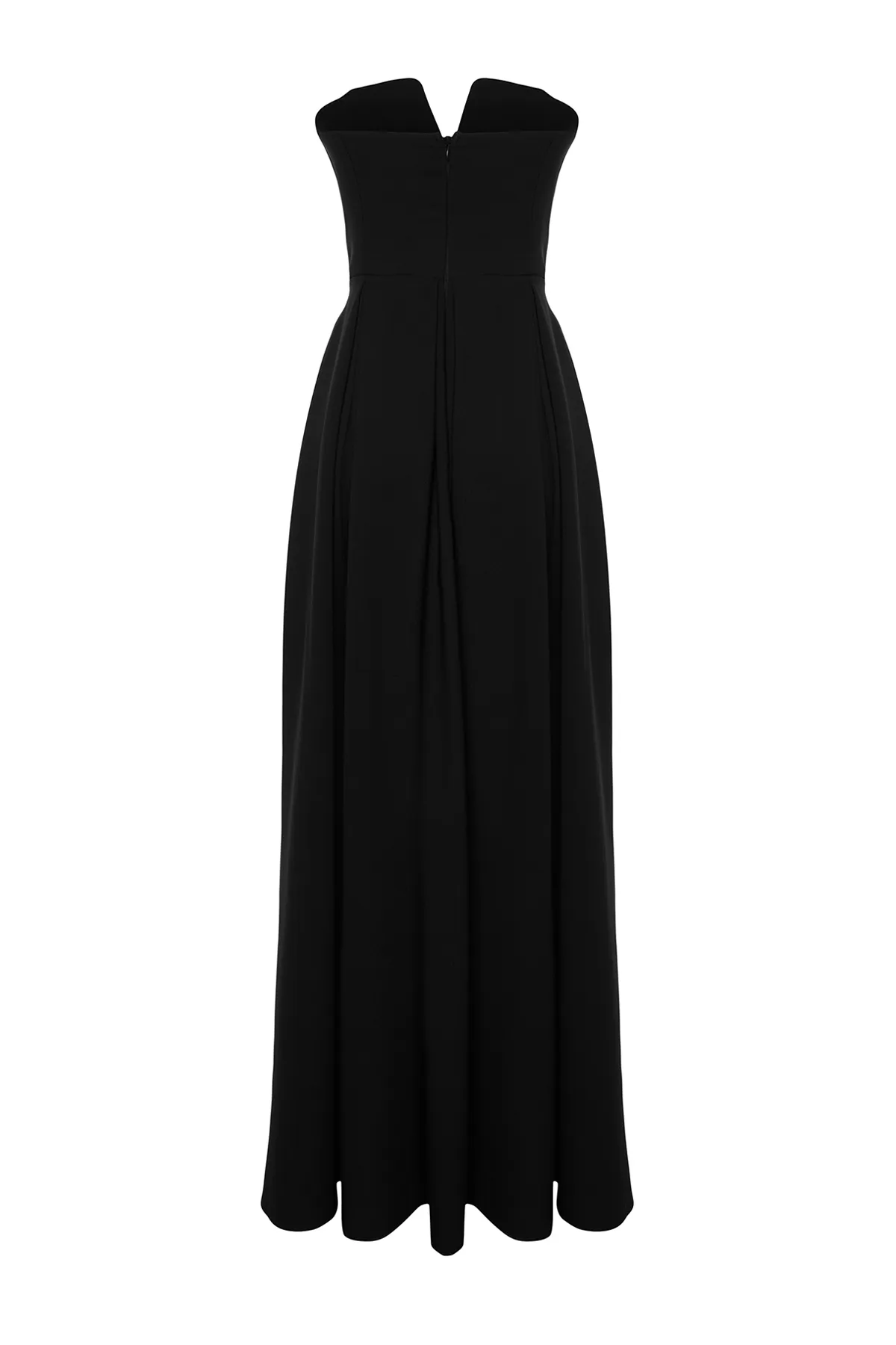 Trendyol Collection  Schwarzes gewebtes langes Abendkleid TPRSS24AE00118