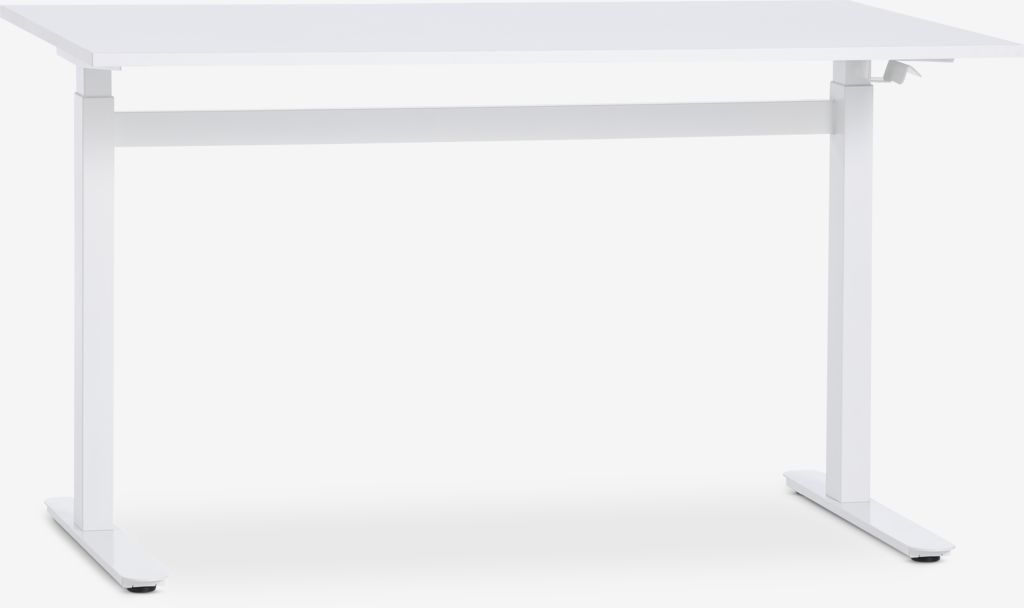 LUNDTOFT Höhenverstellbarer Schreibtisch mit Gasdruckfeder, 70 x 130 cm, weiß