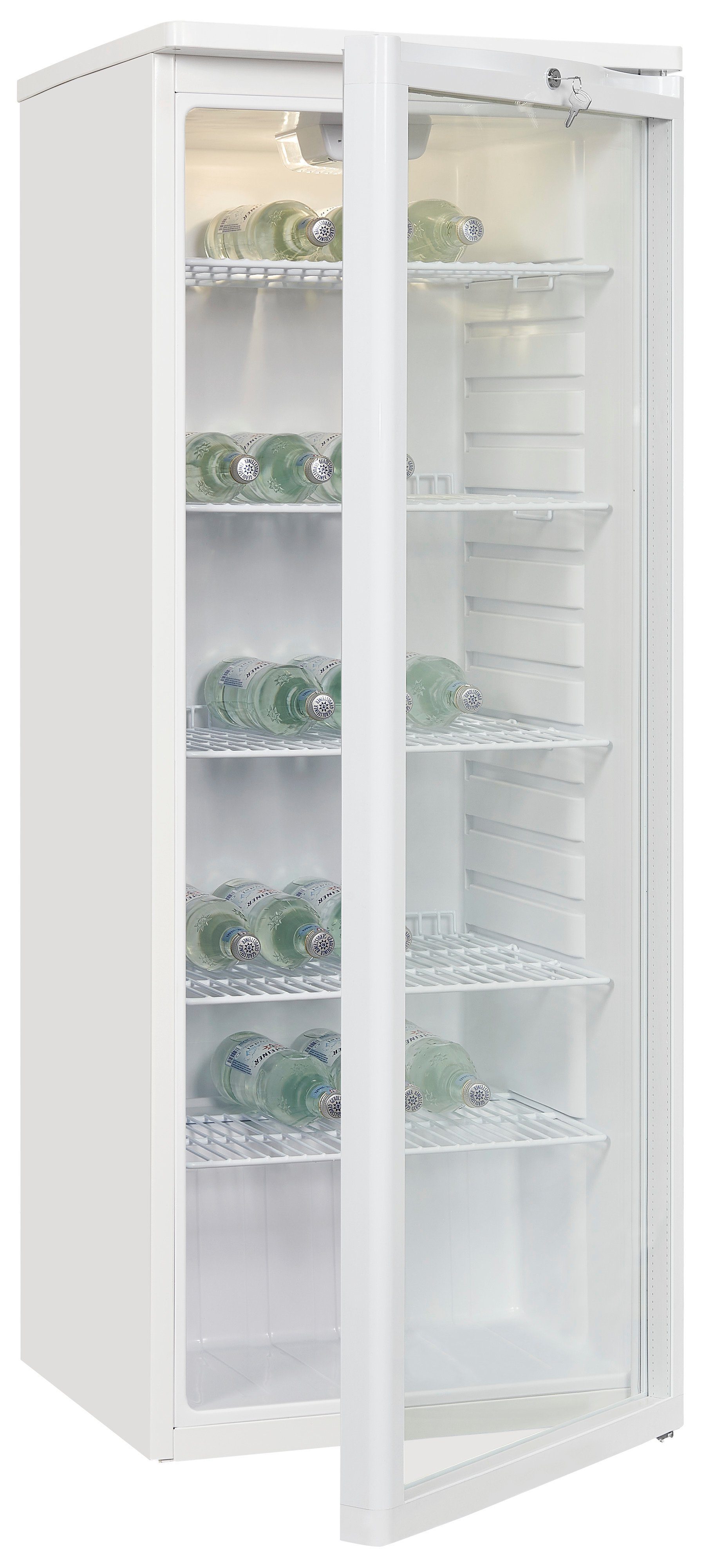 exquisit Getränkekühlschrank GKS260-GT-090F, 144 cm hoch, 54.5 cm breit, ideal für Getränke- und Flaschenlagerung
