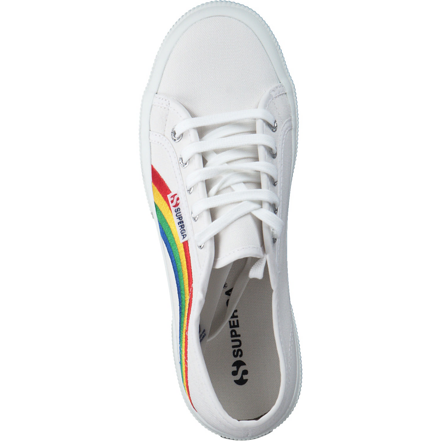 Superga 2750 Rainbow Embroidery S81281W, Sneakers Low, Damen, Weiß