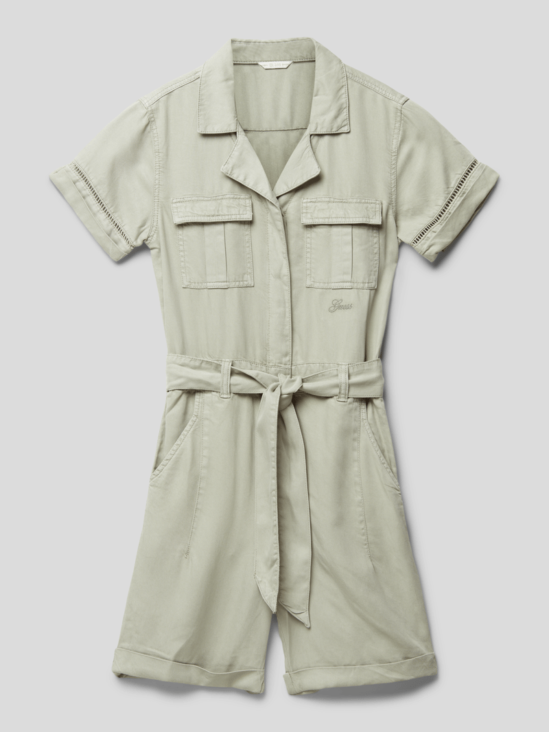 Playsuit mit Bindegürtel in schilf