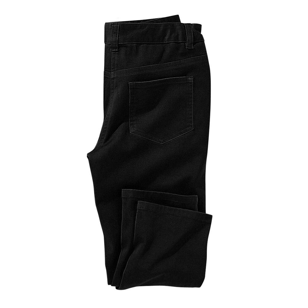 Pantalon effet ventre plat coton extensible