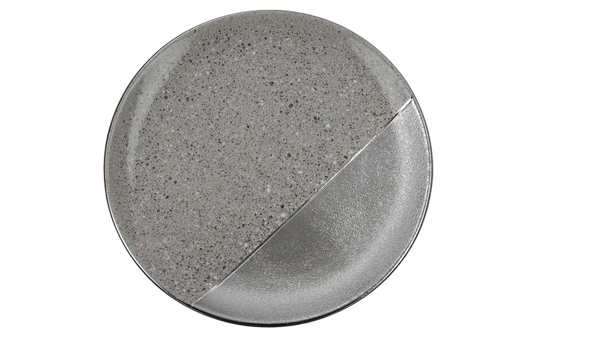 GILDE Deko-Schale/Teller Marmo Ø35cm silber, grau