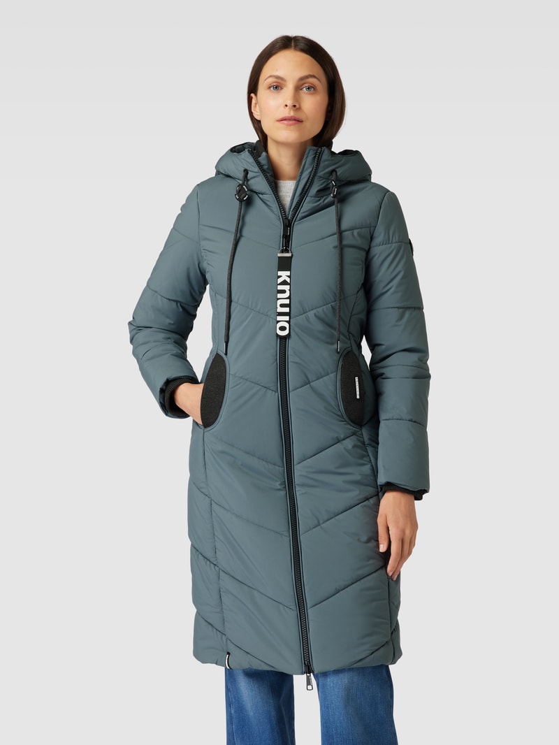 Steppmantel mit Label-Details Modell 'THE ARIBAY' in rauchblau