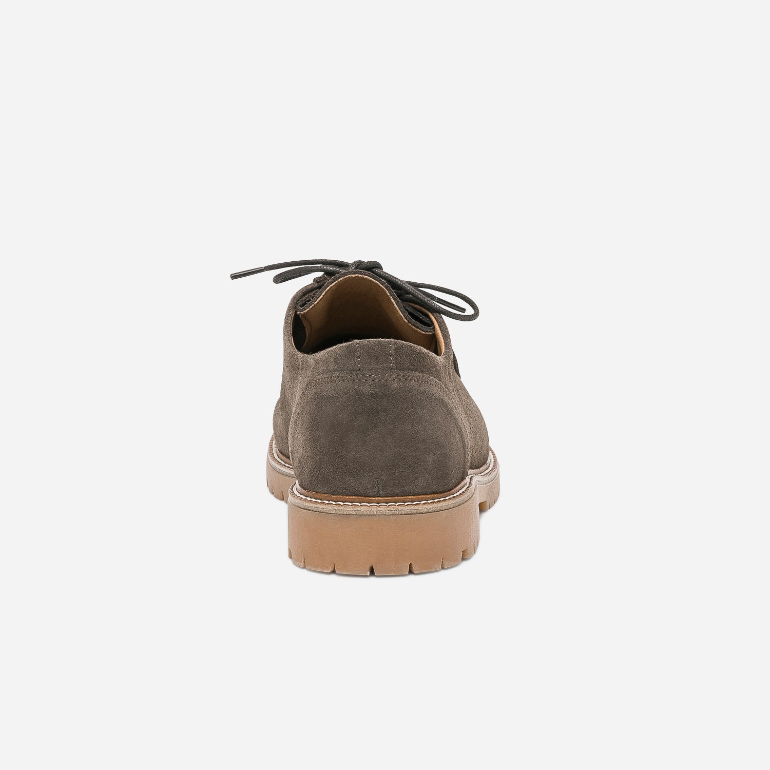 Derby marron foncé éco-conçu en cuir velours