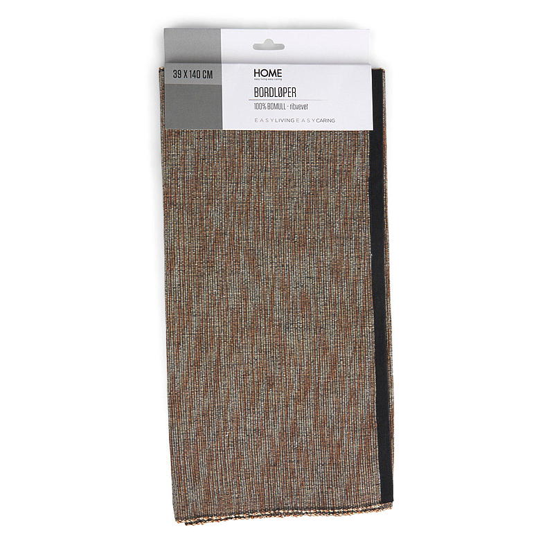 Home Løper 33x140 cm rib melert sort