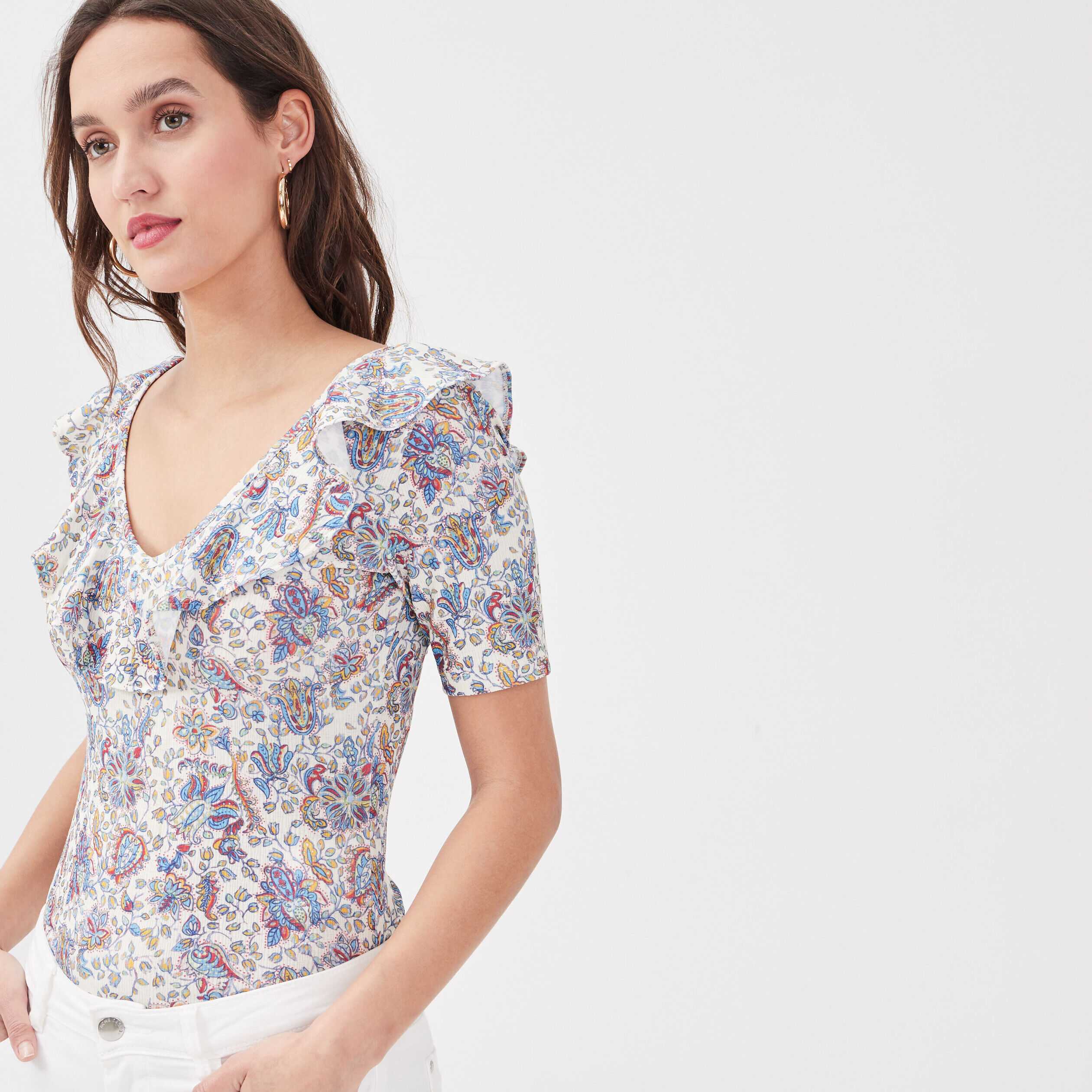 Body manches courtes blanc femme | Cache Cache
