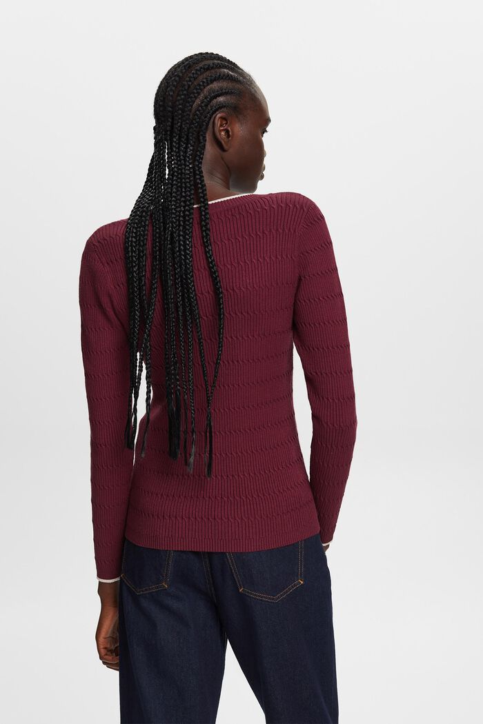 Taillierter Zopfstrickpullover
