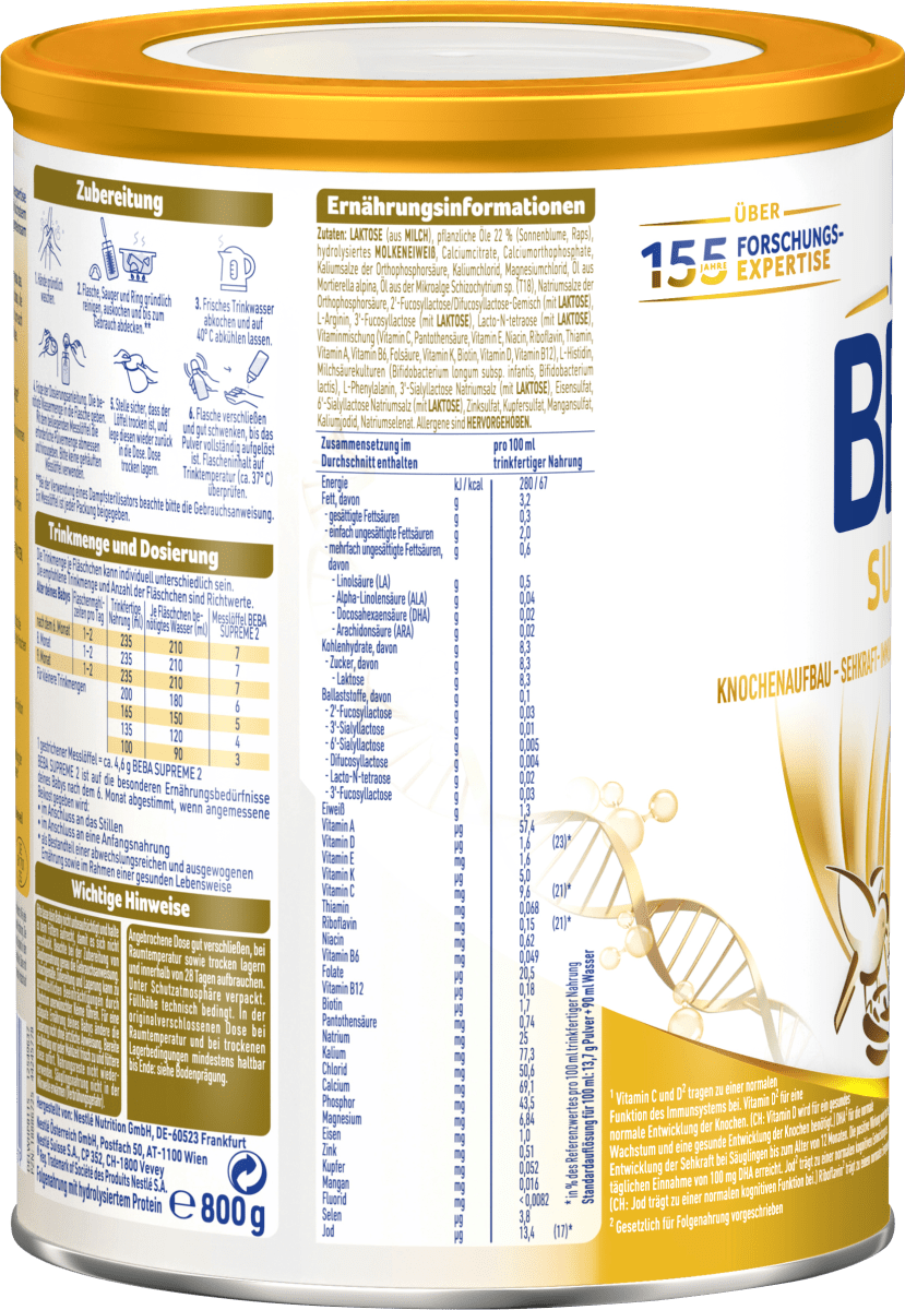 Folgemilch Supreme 2 ab dem 7. Monat, 800 g