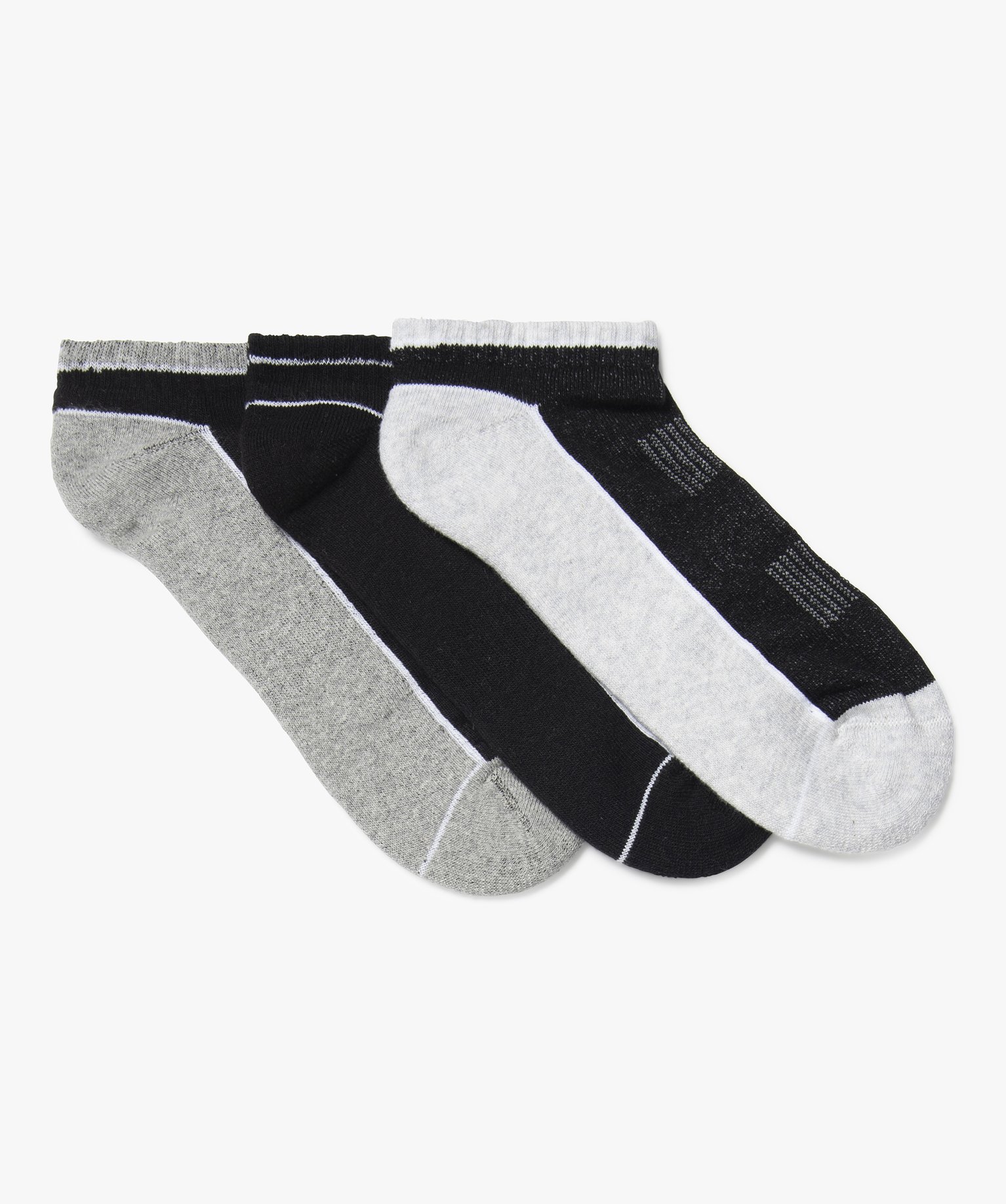 Chaussettes femme ultra courtes pour le sport (lot de 3) noir | GEMO