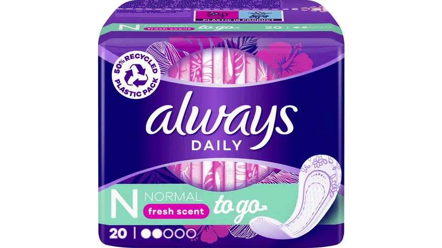 Always Slipeinlagen Normal to go – mit Geruchsneutralisierung