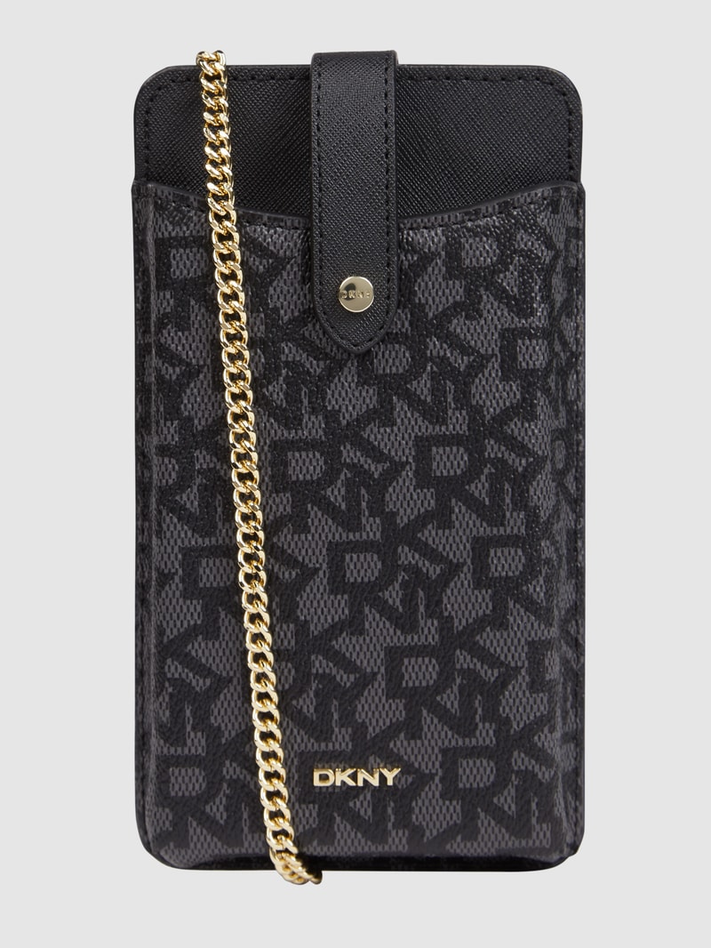 Handytasche mit Logo-Muster Modell 'Thomasina' in schwarz
