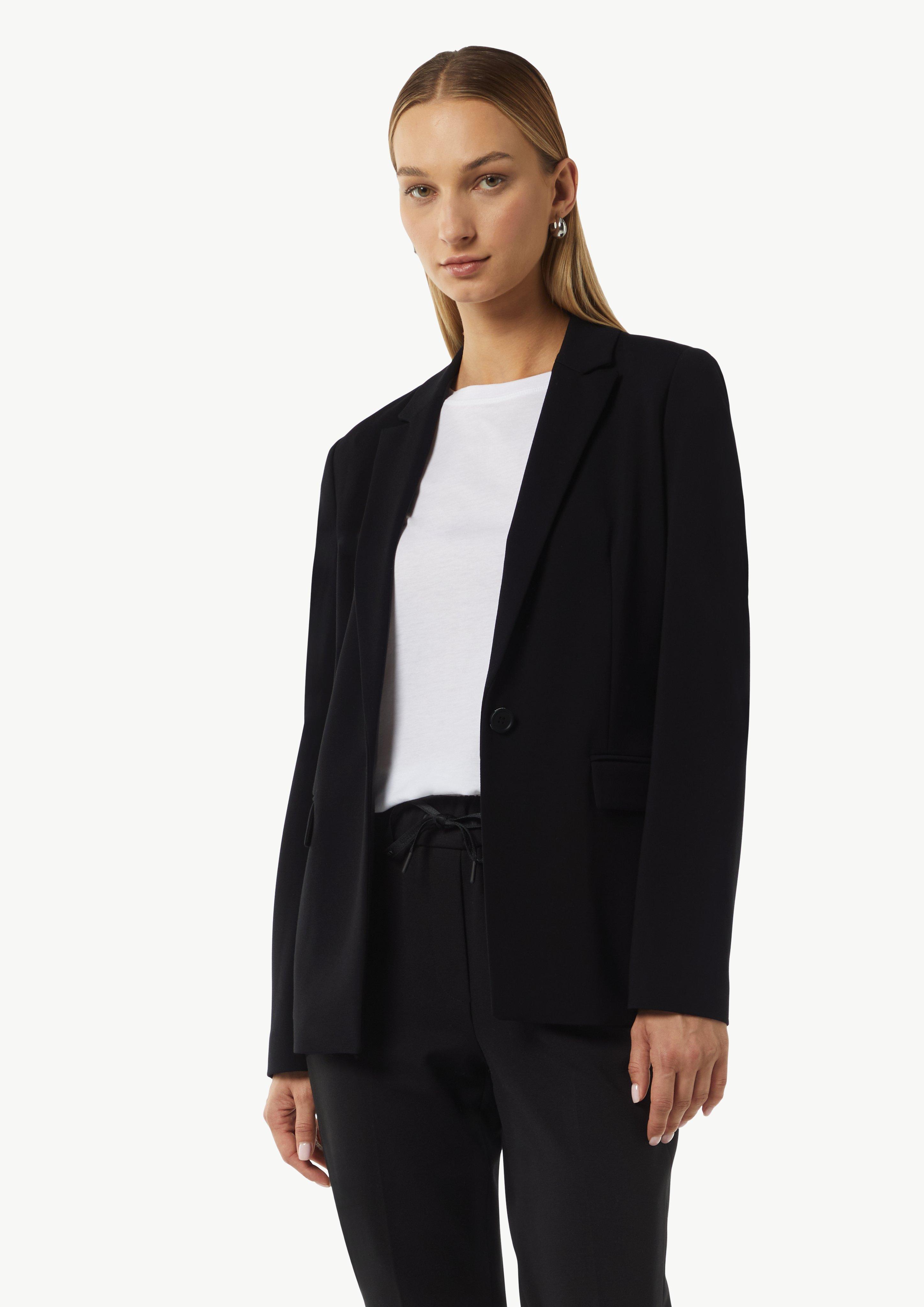 Blazer aus Jersey mit Reverskragen - schwarz