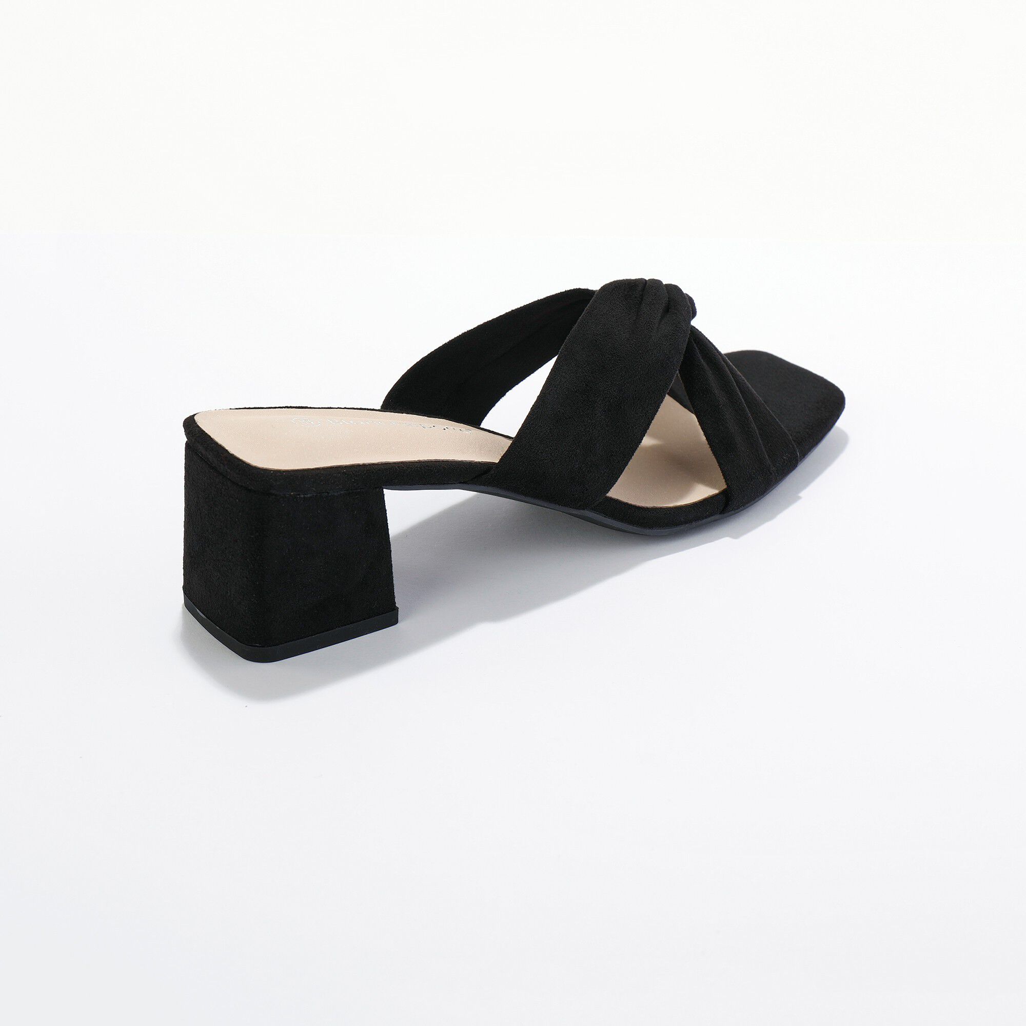 Mules à talon drapées