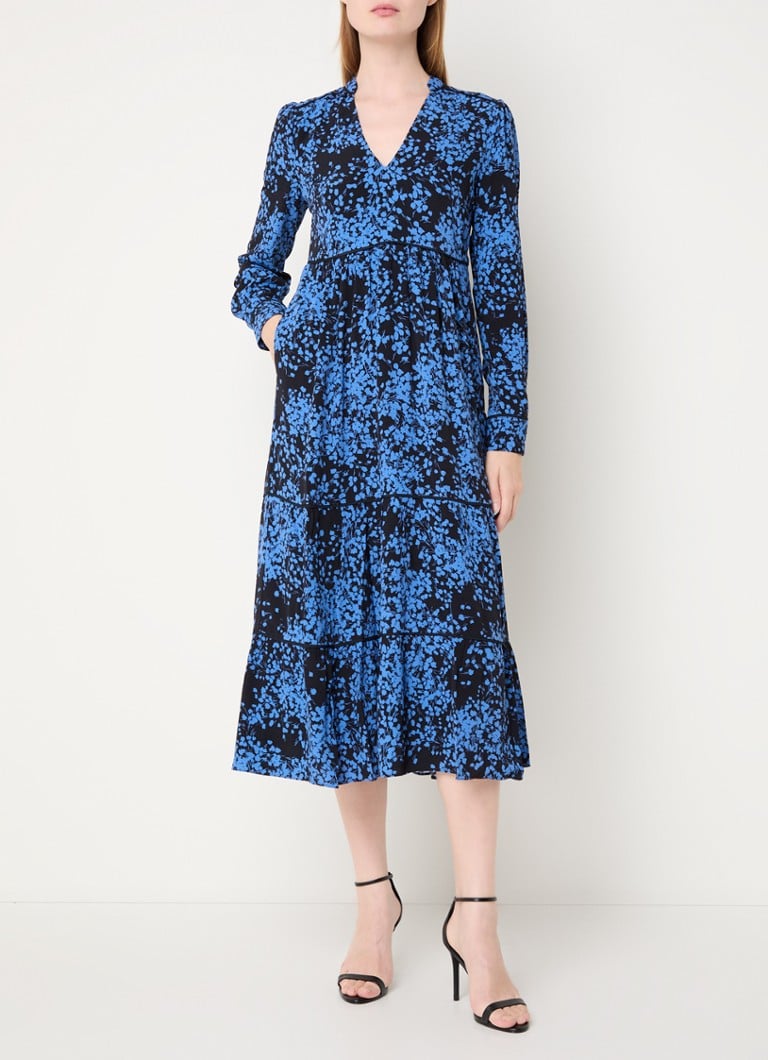 Vestido túnica midi con escote en V y estampado floral Tillie de Hobbs