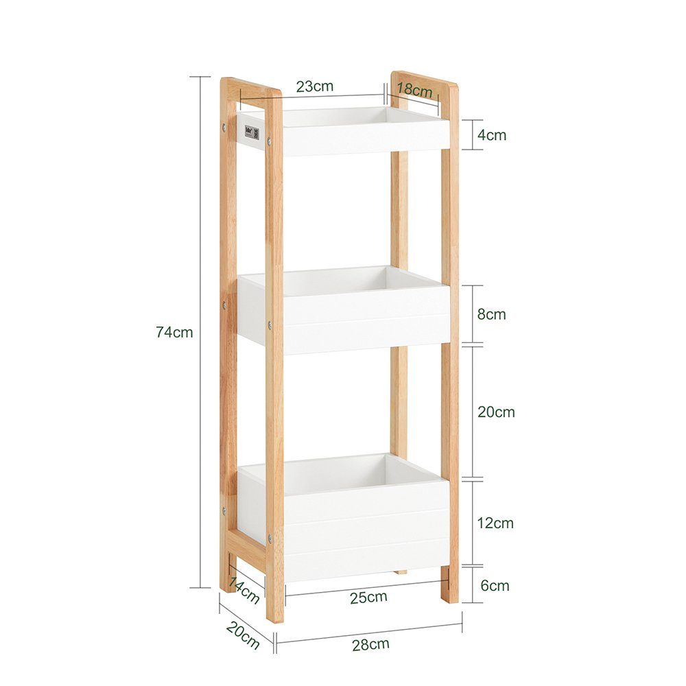 SoBuy Badregal FRG226, Standregal Küchenregal mit 3 Ablagefächern