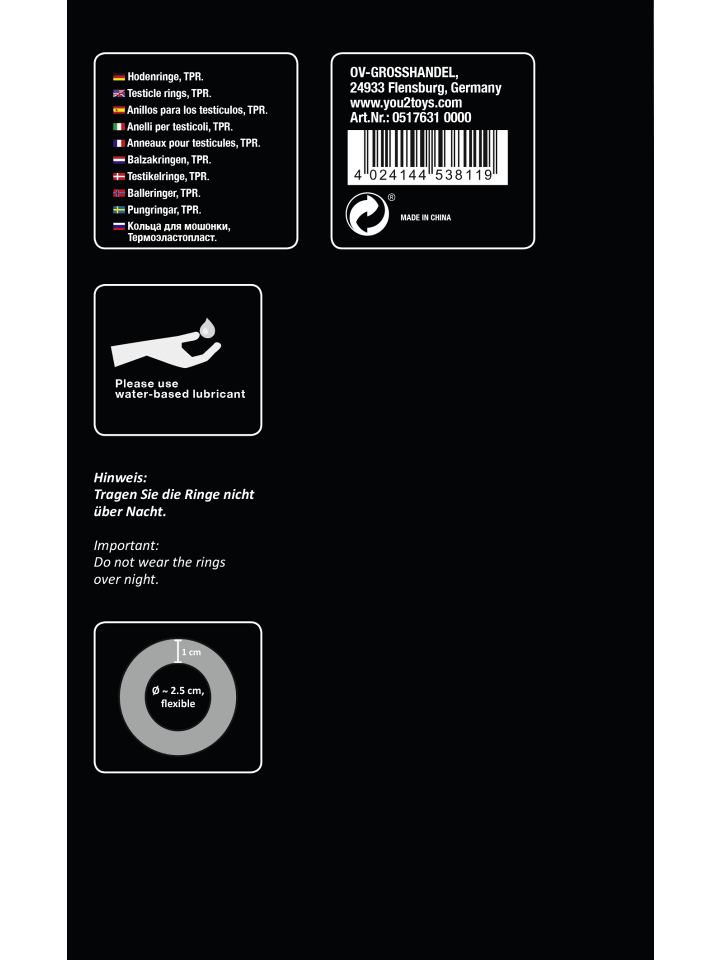 You2Toys Hodenring Ball Stretching Kit in schwarz günstig kaufen onesize