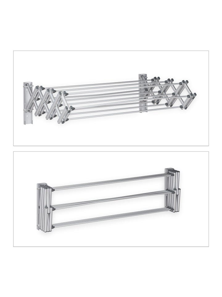 relaxdays Wäscheständer in Silber - (B)95 x (H)27 x (T)60 cm günstig kaufen onesize