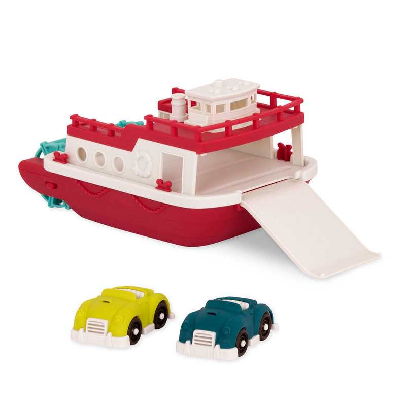 Bateau ferry de bain et 2 voitures