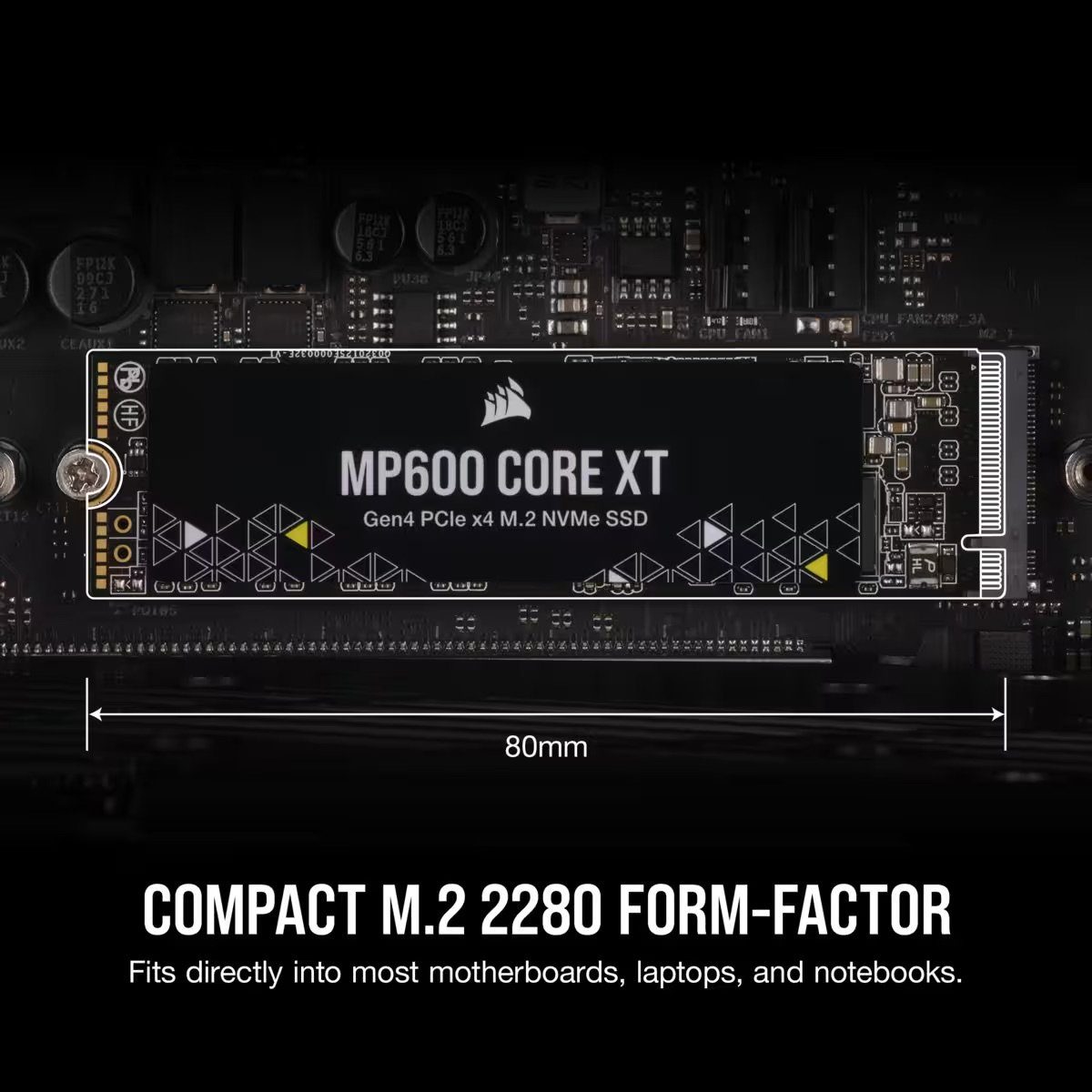Corsair MP600 CORE XT 4TB SSD interne Gaming-SSD (4TB) 5000 MB/S Lesegeschwindigkeit, 4400 MB/S Schreibgeschwindigkeit