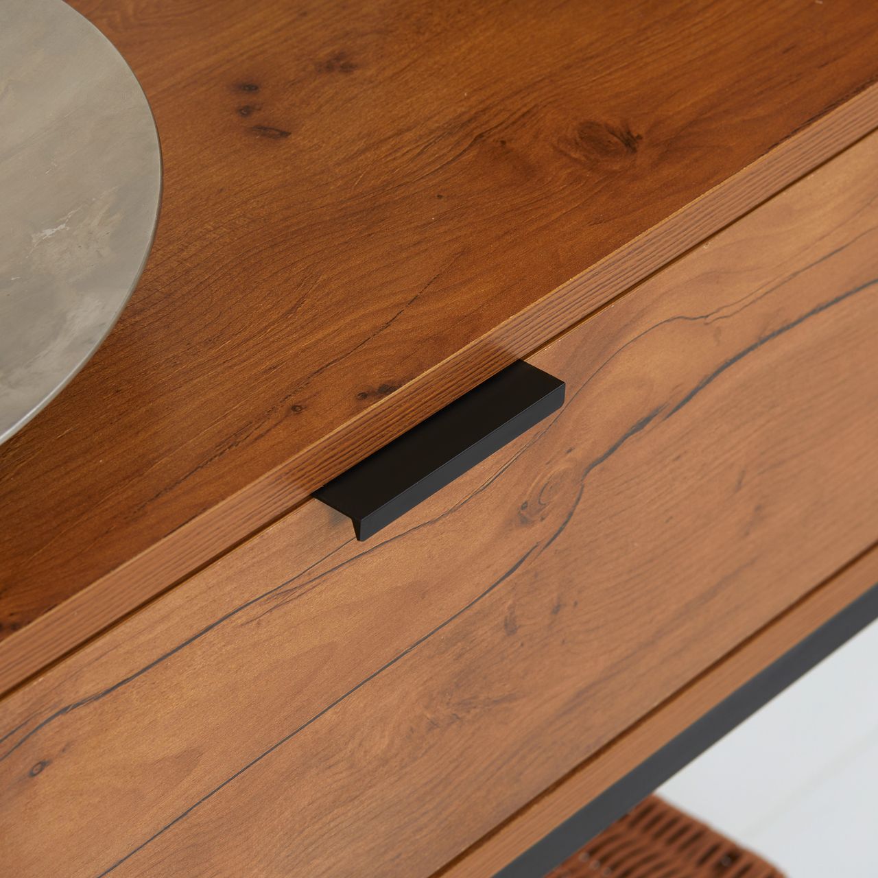 HOMCOM Konsolentisch mit Schrank Sofatisch Flurtisch im Industriedesign für Flur