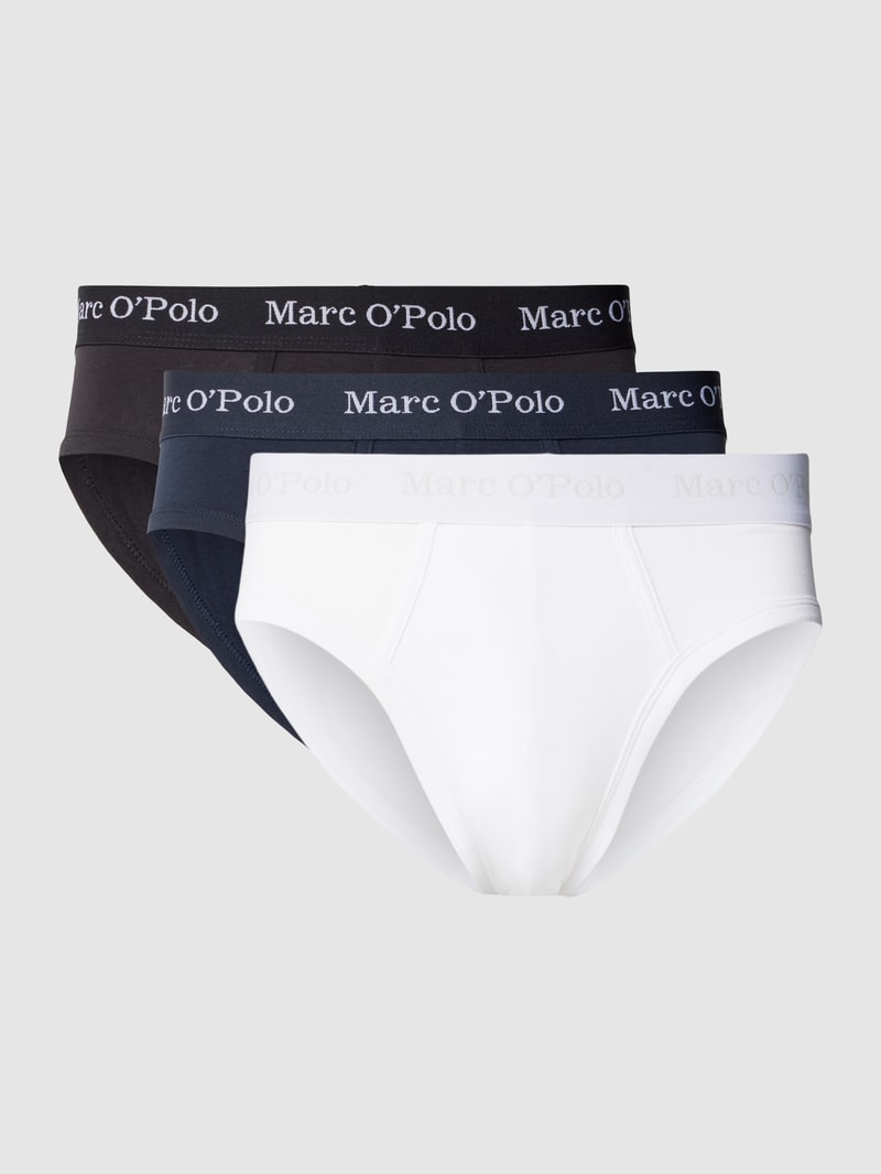 Slip mit elastischem Label-Bund im 3er-Pack in marineblau