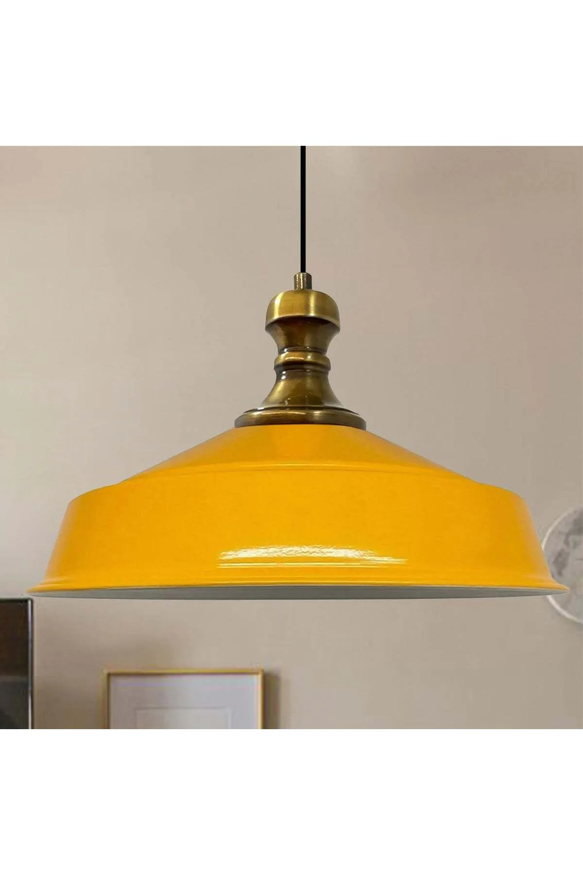 Bamyum  Pendelleuchte Asletl-Knob, Metall, 41 cm, Gelbe Lampe